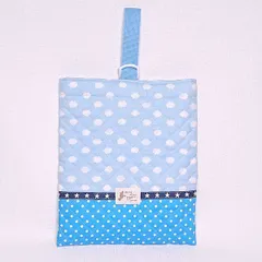 シューズ入れ ハンドメイドキルティング 裏地付 くも ブルー