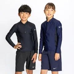 ナイキ スクール水着 キッズ ジュニア 男の子 女の子 NIKE SWIM 長袖ショーツセット セパレート水着 ジェンダーレス 子ども 150cm 160cm 170cm 180cm こども用 長袖ラッシュガード セットアップ スイムウェア/1991112