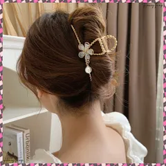 送料無料 フラワーバンスクリップパールヘアクリップ ゴールドヘアアクセサリー レディース 春夏ファッション小物 パール おしゃれ まとめ髪 ゴージャスヘアアレンジ きれいめ 髪飾り結婚式女子会 韓国風アクセサリー 大人上品髪留め人気