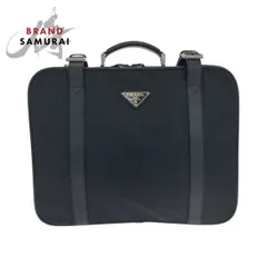 美品 PRADA プラダ テスート 三角ロゴプレート ブラック 黒 シルバー