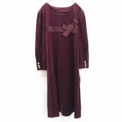 ギャラリービスコンティ GALLERYVISCONTI ワンピース ロング ベロア リボン パール a882334i