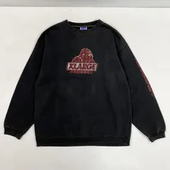 ◆ XLARGE エクストララージ スウェット 90s ヴィンテージ 紫タグ トレーナー 長袖 古着 ロシア製 ブラック サイズ不明 メンズ 0.59kg