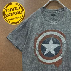 US古着 キャプテンアメリカ 星マークプリント マーベルMARVELアメコミ 半袖tシャツ灰色L