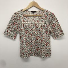 【DAKS】ダックス　レディース　半袖　花柄　トップス　夏服　　サイズ40　コットン100％