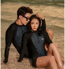 フィットネス水着 レディース UVカット フィットネス水着 上下セット 長袖ラッシュガード 競泳水着 体型カバー タンキニ メンズ 競技 ペアルック カップル セパレート ショートパンツ 大きいサイズ おしゃれ xiaokb282