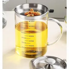 オイルポット 耐熱ガラス 油こし器 油こし イル残留物をろ過 キッチン用品 家庭用 油ポット レストラン向け あぶらこし ろ過 フィルター 1