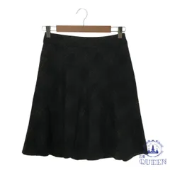 ☆美品☆ KUMIKYOKU クミキョク スカート ミニスカート フレア Ａライン 可愛い チャック ミニ丈 レディース ブラック チェック S2 901-13852 送料無料 古着