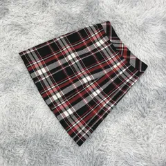 【reflect】リフレクト チェック柄スカート  ボックスプリーツ  (11)  カワイイ  ガーリー  レディース  黒系  ブラック【送料無料】