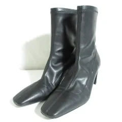 美品 Fabio Rusconi ファビオルスコーニ SATURNIA レザー ストレッチ ショートブーツ 39 ブラック レディース 古着 中古 USED