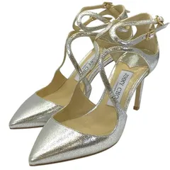 【未使用】JIMMY CHOO ジミーチュウ パンプス ヒール シューズ ポインテッドトゥ レザー シルバー [サイズ 37 (約24cm)]