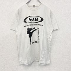 古着 used　SOL‘S　半袖プリントTシャツ　格闘技　キックボクシング　カジュアルデザイン　クルーネック　レトロ　白　Lサイズ