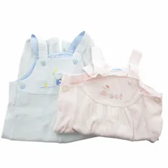 ファミリア Familiar オーバーオールおまとめ2点セット サロペット カバーオール 刺繍 80 水色 ライトブルー ピンク /GV