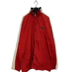 FILA ジップアップ ナイロンジャケット L レッド ホワイト ブラック フィラ ワンポイント ロゴ 古着卸 アメリカ仕入 a603-5261