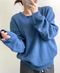 Polo ポロ Ralph Lauren(ラルフローレン) ディープブルーカラー コットン ニット セーター