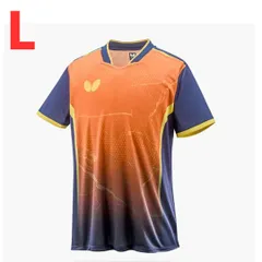 【新品・４０%割引】卓球 ゲームシャツ ユニフォーム エリスター10・シャツ L バタフライ Butterfly オレンジ 46280 ユニホーム