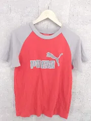 ◇ Puma プーマ キッズ 子供服 半袖 Tシャツ カットソー サイズ160 レッド グレー メンズ  【1002800365265】