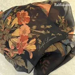 ラルフローレン　RalphLauren 　シフォン風　花柄大判ストール　ボタニカルフローラル