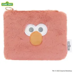 【メール便】セサミストリート 平ポーチ ミニフラットポーチ SESAME STREET FACE FUR エルモ エフエービージャパン 小物入れ コスメポーチ キャラクター グッズ 