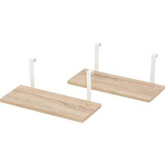 新品 萩原(Hagihara) つっぱり ラック 追加棚 オプション ウォールラック 木目調 2枚セット 幅40 奥行17.5 高さ15 モダン シンプル ナチュラル×ホワイト KTR-3142-T40NW
