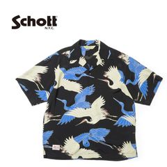 Schott ショット 半袖 シャツ "×PJ RAYON SHIRT CRANE" 782-5123018