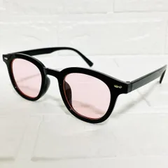 サングラス 黒縁 ピンクレンズ ウェリントン型 UV400 男女兼用 軽量 おしゃれ 釣り ドライブ 夜間対策 スポーツ用