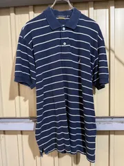 402 NAUTICA 半袖 ボーダーポロシャツ ノーティカ M ネイビー 夏 シンプル ホワイト 古着卸 アメリカ仕入