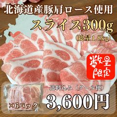 北海道産豚肩ローススライス300ｇ×６Ｐ（総量1.8ｋｇ）のサムネイル