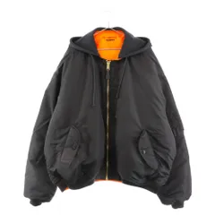 VETEMENTS (ヴェトモン) 22AW Reversible Hooded Bomber Jacket リバーシブルフーデットボンバージャケット MA-1 ブラック/オレンジ UA53JA900Bのサムネイル