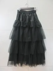 GRL グレイル チュールティアードスカート 無地 ブラック Mサイズ tw1122