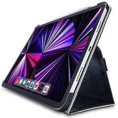 ブラック_2アングル エレコム iPad Pro 11インチ 第4/3/2世代 (2022/2021/2020年) ケース 三つ折りスタンド Apple Pencil収納 軽量 ソフトレザーケース ブラック TB-A21PMPLF2BK