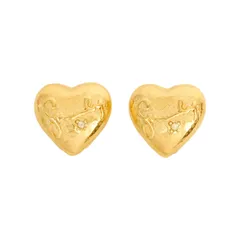 【中古・VINTAGE】GIVENCHY ジバンシー ラインストーン ハート イヤリング ゴールド ヴィンテージ Rhinestone Heart Earrings