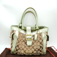 COACH コーチ シグネチャートートバッグ ハンドバック レディース グリーン