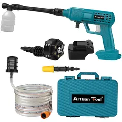 【強化版】充電式高圧洗浄機 コードレス高圧洗浄機 18V日立ハイコーキ BSL1860 BSL36A18バッテリー使用可能アダプター付き ONスイッチ固定機能 水圧強化 吐出水量UP 収納ケースの最小軽量化 水吸上げ部品改良 洗車機 強力噴射 電動工具 軽 1