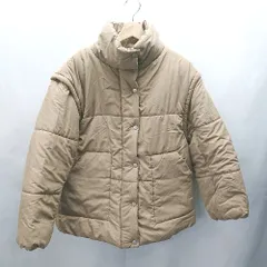 ■ ems excite エムズエキサイト 袖取り外し可能 ２WAY 長袖 中綿ジャケット サイズF ベージュ レディース E  【1405140028867】