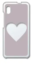 【新品未使用】Galaxy A20 SC-02M SCV46 ギャラクシー クリア ハードケース (グレージュ) ハート窓 アレンジ くすみカラー カバー スマホケース cl-sc02m-366