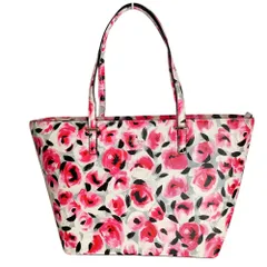 未使用 kate spade new york ケイトスペードニューヨーク CEDAR STREET ROSE small harmony ローズ柄 トートバッグ PXRU6424 レッド レディース 古着 中古 USED