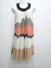 ◇ ⊂ Diagram ダイアグラム ノースリーブ ミニ丈 ワンピース サイズ38 オフホワイト系 マルチ レディース P  【1410160013595】