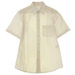 CELINE セリーヌ by Phoebe Philo フィービー期 半袖シャツ トップス メンズ シルクリネン ライトベージュ 38