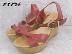◇ Adam et Rope アダム エ ロペ イタリア製 アンクルストラップ ウェッジソール サンダル サイズ36 レッド系 レディース 【中古】 【1002800541058】