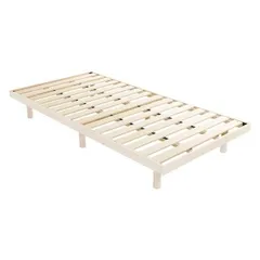 すのこ ベッド 約幅140cm ダブル ホワイトウォッシュ 木製 消臭 抗菌 防臭 ベッドフレーム 北欧インテリア 組立品 ベッドルーム〔代引不可〕