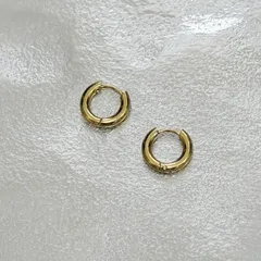 ゴールド ミニフープピアス ステンレス フープピアス メンズ レディース 太さ約2.5mm 直径約8mm シルバー ゴールド ブラック ペア 片耳 両耳 アレルギー対応 シンプル フープイヤリング 男女兼用 ミニフープピアス