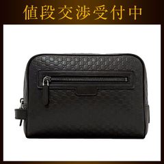 グッチ セカンドバッグ ブラウン マイクロ シマ 419775 美品 レザー