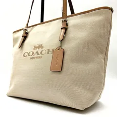 未使用級<!-利用不可文字-!> COACH   コーチ   6528 シティ   ジップ   キャンバス   トートバッグ ハンドバッグ   ワンショルダーバッグ 肩掛け   肩がけ   手持ち   手提げ シルバー金具   ロゴ金具   ブランドロゴ
