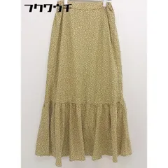 ◇ URBAN RESEARCH ウエストゴム 花柄 ロング マーメイド スカート サイズ F マスタード ホワイト レディース  【中古】 【1111100005327】