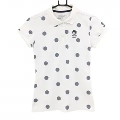 【美品】ナイキゴルフ 半袖ポロシャツ 白×ネイビー ドット パールカントリーゴルフ レディース XS ゴルフウェア NIKE