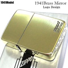 ZIPPO 1941 復刻レプリカ ブラスミラー ジッポ ライター かっこいい ロゴデザイン ゴールド 鏡面 シンプル Logo Design 彫刻 金 メンズ おしゃれ プレゼント ギフト