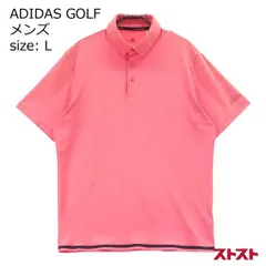 ADIDAS GOLF アディダスゴルフ 半袖ポロシャツ ボタンダウン ピンク系 L ［240001896927］#