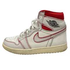 ♪2899 Nike Air Jordan 1 Retro High OG Sail/University Red 555088-160 スニーカー 27.5cm 箱有 中古 ナイキ エアジョーダン1 レトロ ハイ OG セイル/ユニバーシティ レッド