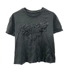 adidas 半袖 プリントTシャツ レディースL チャコール プルオーバー ビッグプリント アディダス 古着卸 アメリカ仕入 a705-5808