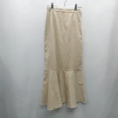 ◇ ⊇ LOWRYS FARM ローリーズファーム スウェード調 ロング マーメイド スカート サイズM ベージュ レディース E  【1502030015850】